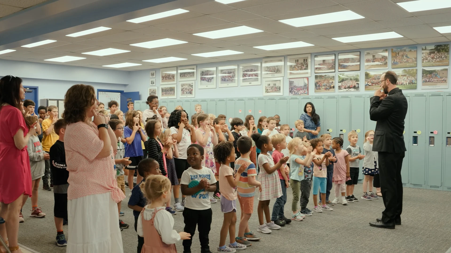 Chapel service of elementary students.